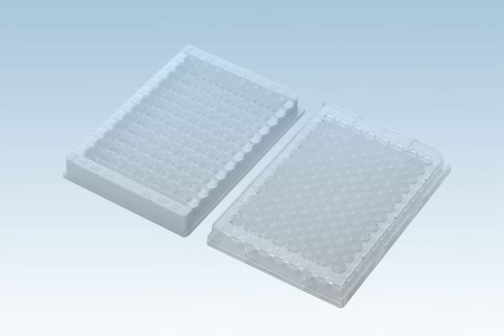 酶标板, 透明, 可拆卸8孔条, 白色框架