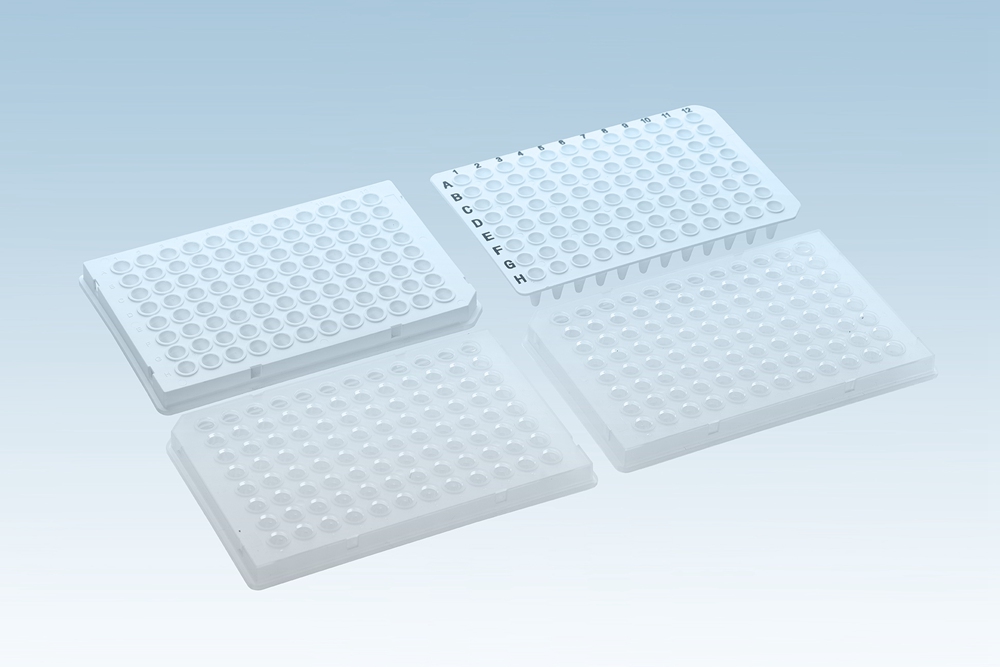 0.2ml 96孔PCR板-半裙边, 透明, 印刷数字编号